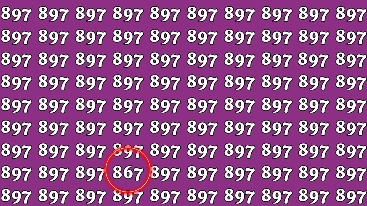 Optical Illusion: Within 8 Seconds Spot The Number 867 among 897