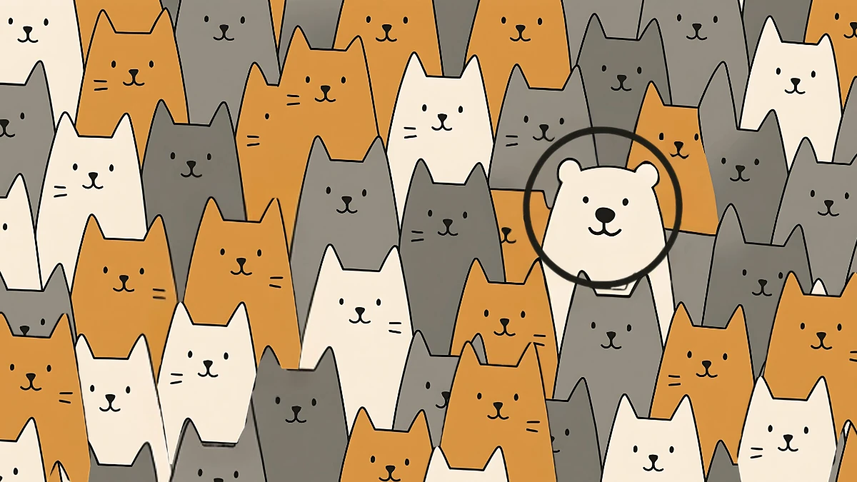 Brain Teaser Polar Bear Cats Puzzle: Can you find the Hidden Polar Bear among Cats in 5 Secs