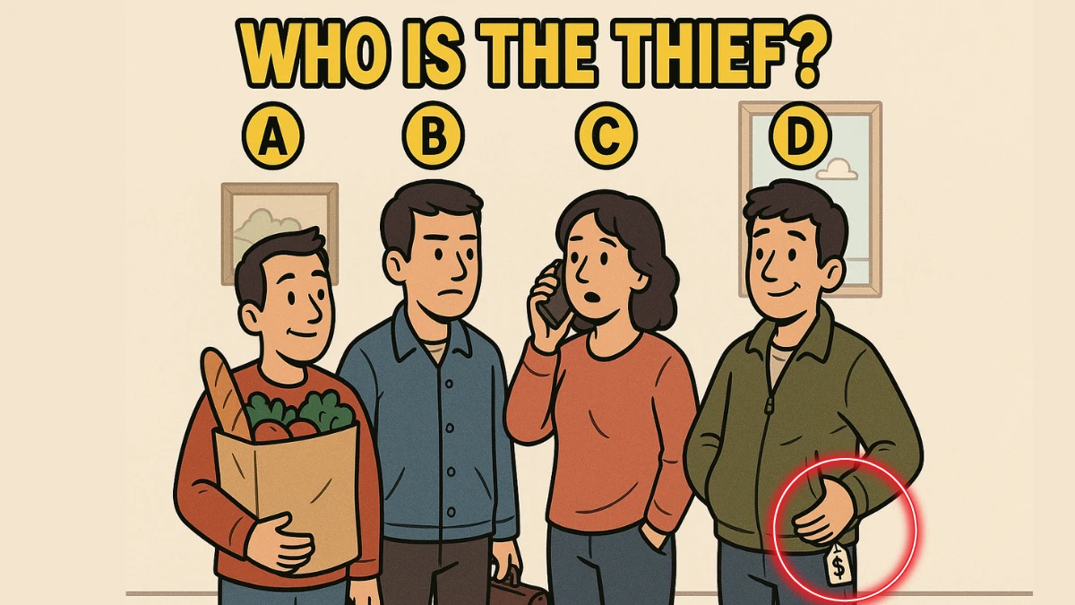 Brain Teaser IQ Test: Who is the Thief? Only People with High IQ can pass this IQ challenge in 10 Seconds