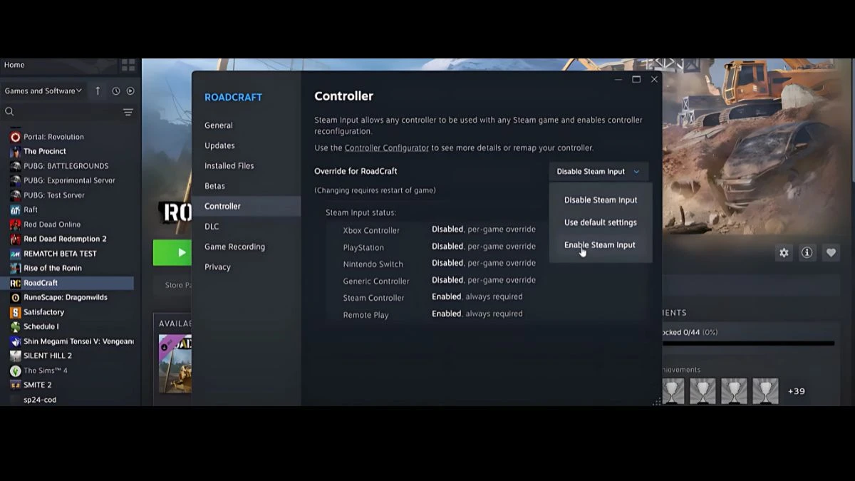 Roadcraft Controller Not Working, How to Fix Controller or Gamepad Not Working in Roadcraft