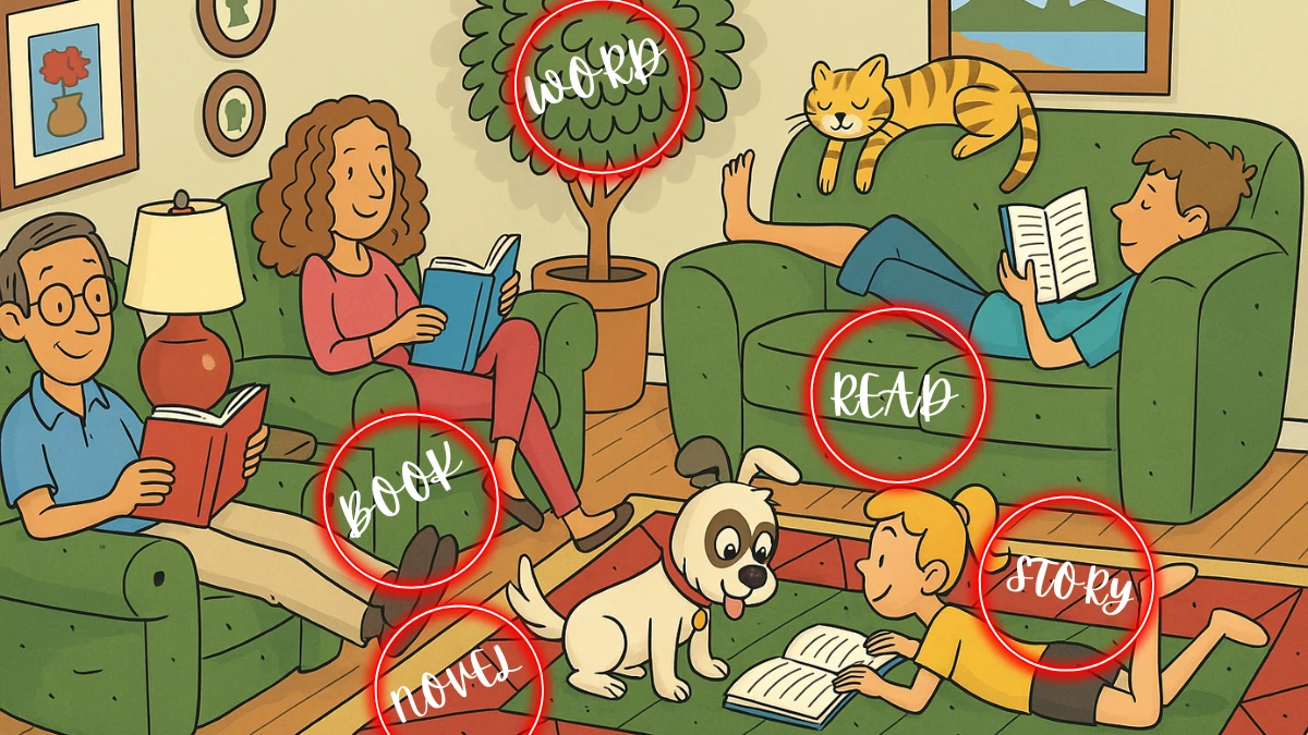 Observation Skills Test: Only A Eagle Eye Can Spot the 5 Hidden Words in this Living Room Image within 10 Seconds