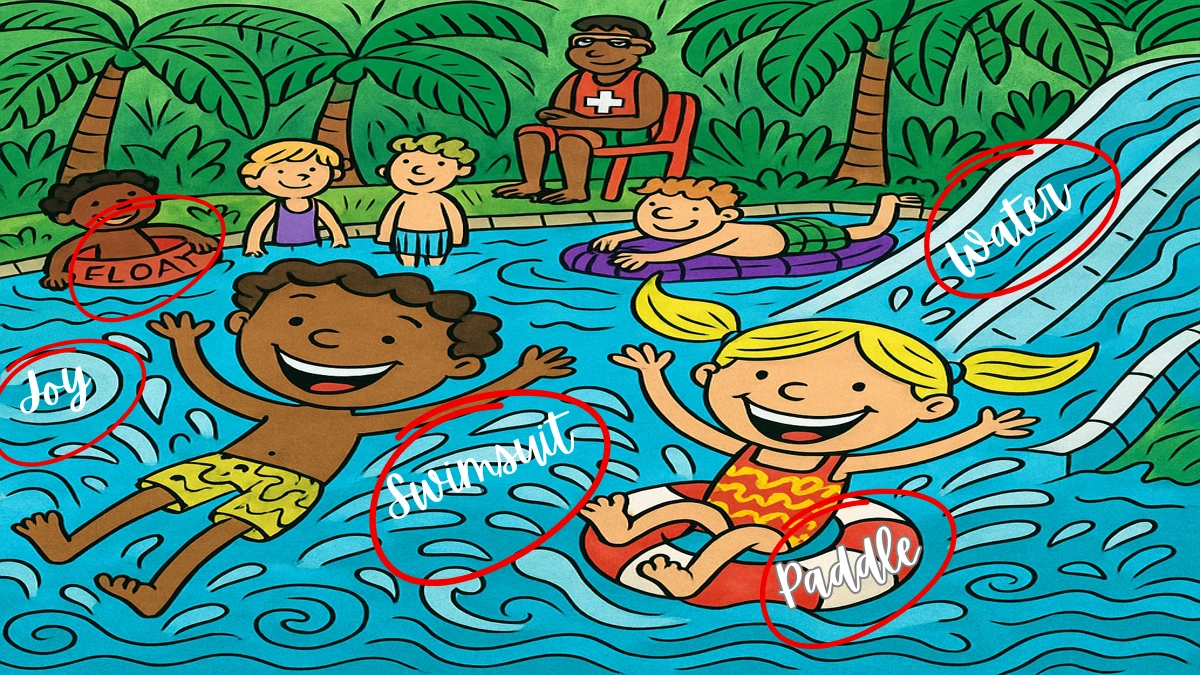 Observation Skills Test: Only A Sharp Eye Can Spot the 5 Hidden Words in this Swimming Pool Image within 10 Seconds