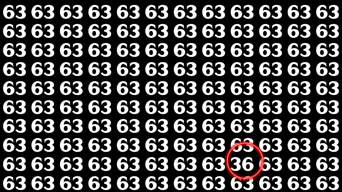 Optical Illusion: Within 6 Seconds Spot The Number 36 among 63