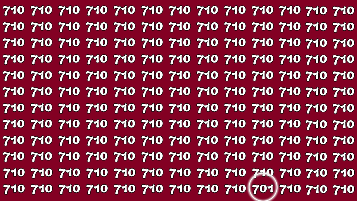 Optical Illusion 7 Seconds Challenge: Only People with Eagle Eyes Can spot the Number 701