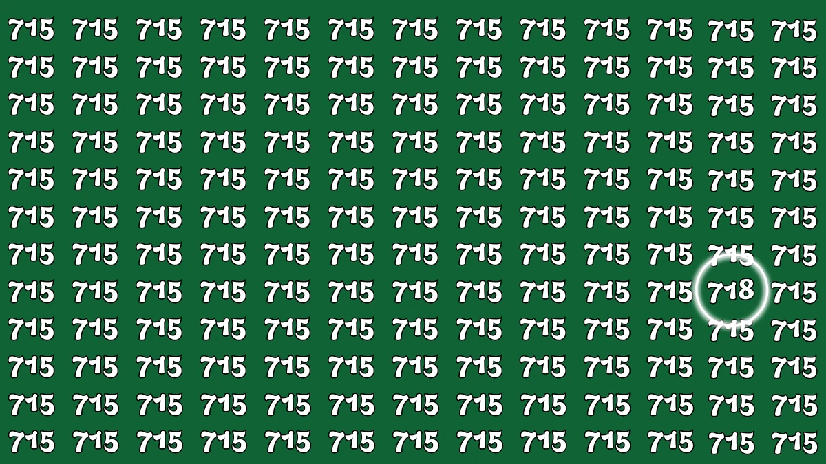 Optical Illusion 8 Seconds Challenge: Only People with Eagle Eyes Can spot the Number 718