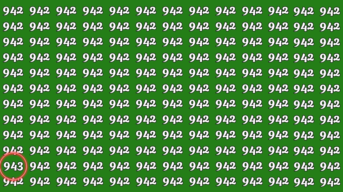 Optical Illusion 8 Seconds Challenge: Only People with Eagle Eyes Can spot the Number 943
