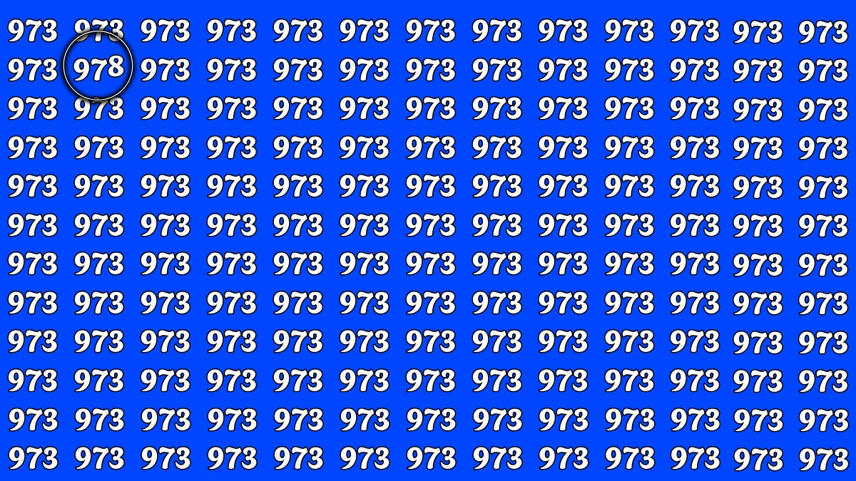Optical Illusion 8 Seconds Challenge: Only People with Eagle Eyes Can spot the Number 978