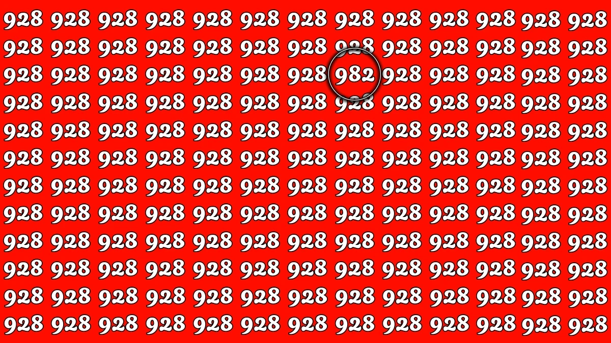 Optical Illusion 8 Seconds Challenge: Only People with Eagle Eyes Can spot the Number 982