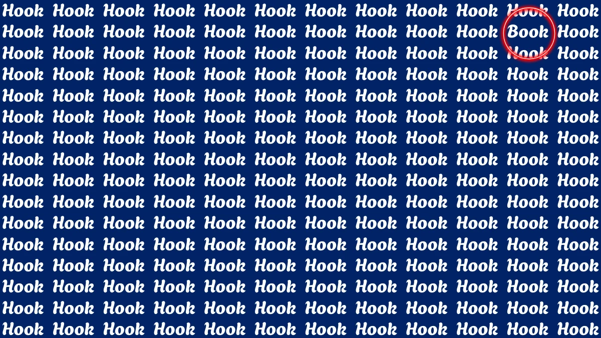 Optical Illusion Eye Test: Within 5 Seconds Spot The Word Book among Hook
