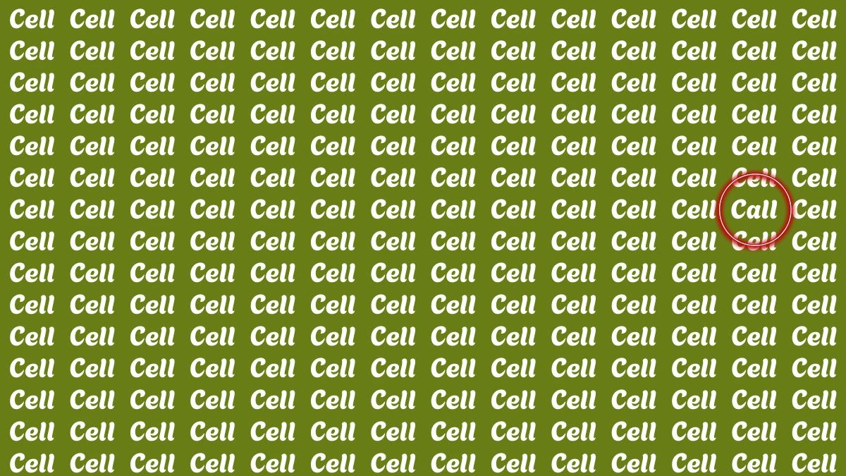 Optical Illusion Eye Test: Within 5 Seconds Spot The Word Call among Cell