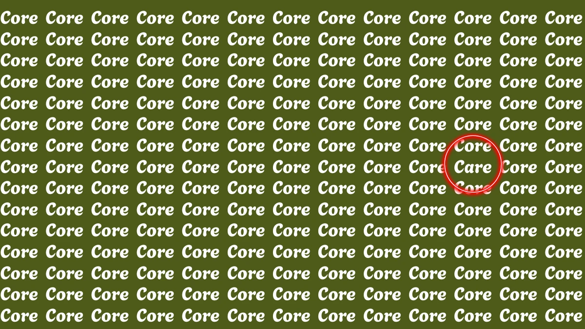 Optical Illusion Eye Test: Within 5 Seconds Spot The Word Care among Core