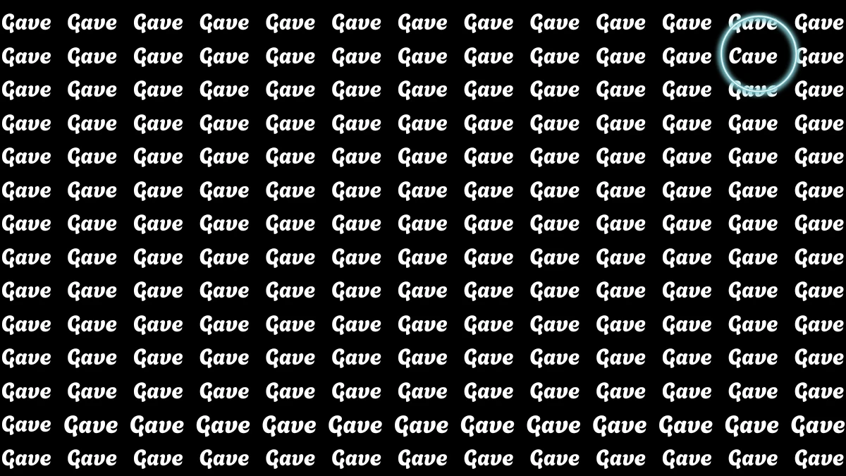 Optical Illusion Eye Test: Within 5 Seconds Spot The Word Cave among Gave