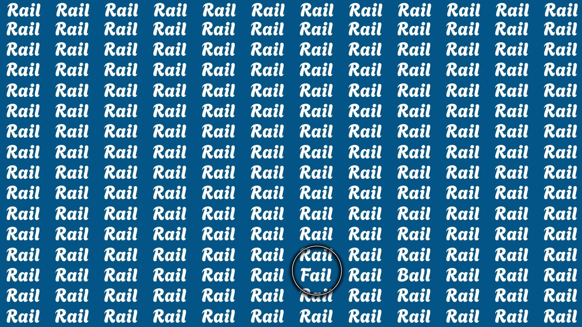 Optical Illusion Eye Test: Within 5 Seconds Spot The Word Fail among Rail