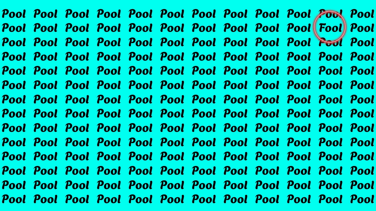 Optical Illusion Eye Test: Within 5 Seconds Spot The Word Fool among Pool