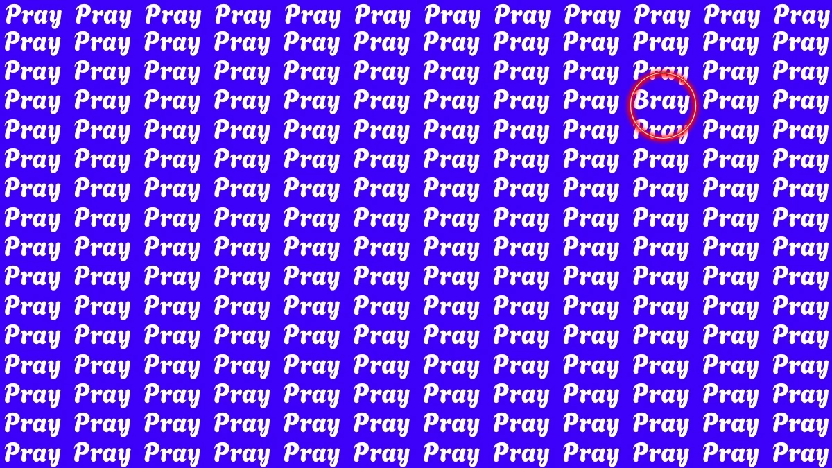 Optical Illusion Eye Test: Within 6 Seconds Spot The Word Bray among Pray