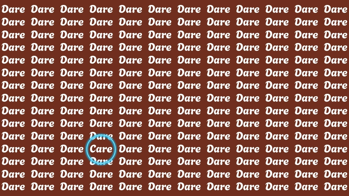 Optical Illusion Eye Test: Within 6 Seconds Spot The Word Care among Dare