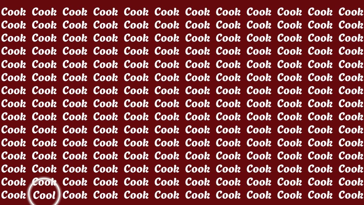 Optical Illusion Eye Test: Within 6 Seconds Spot The Word Cool among Cook