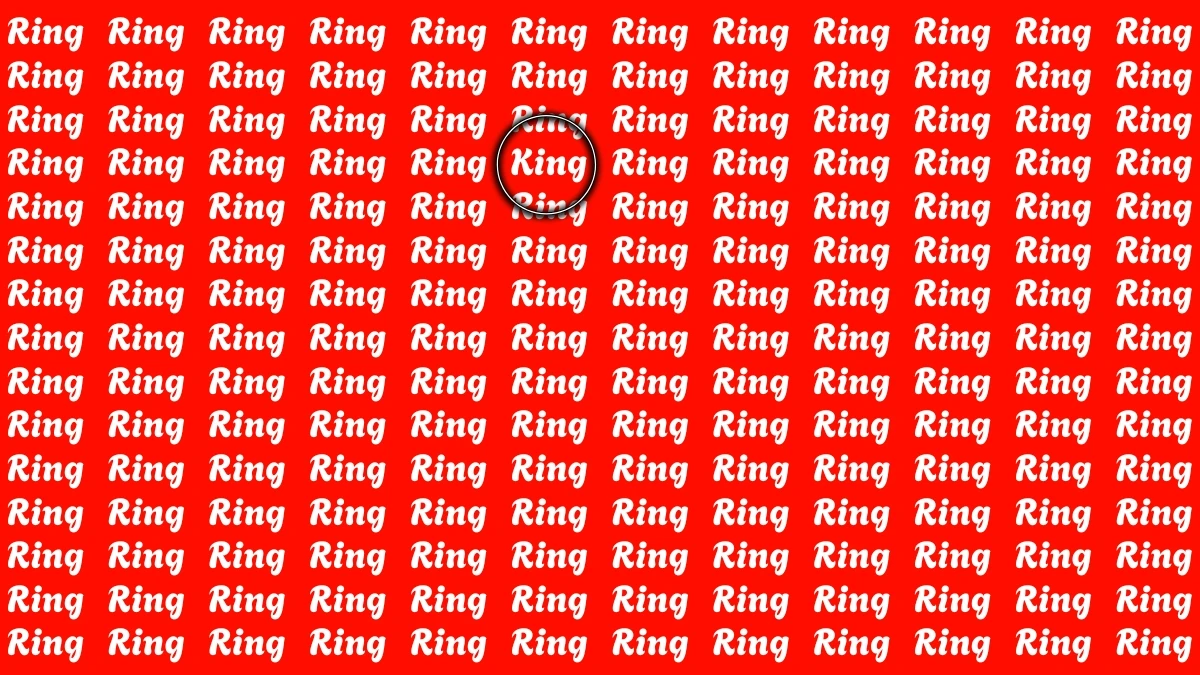 Optical Illusion Eye Test: Within 6 Seconds Spot The Word King among Ring