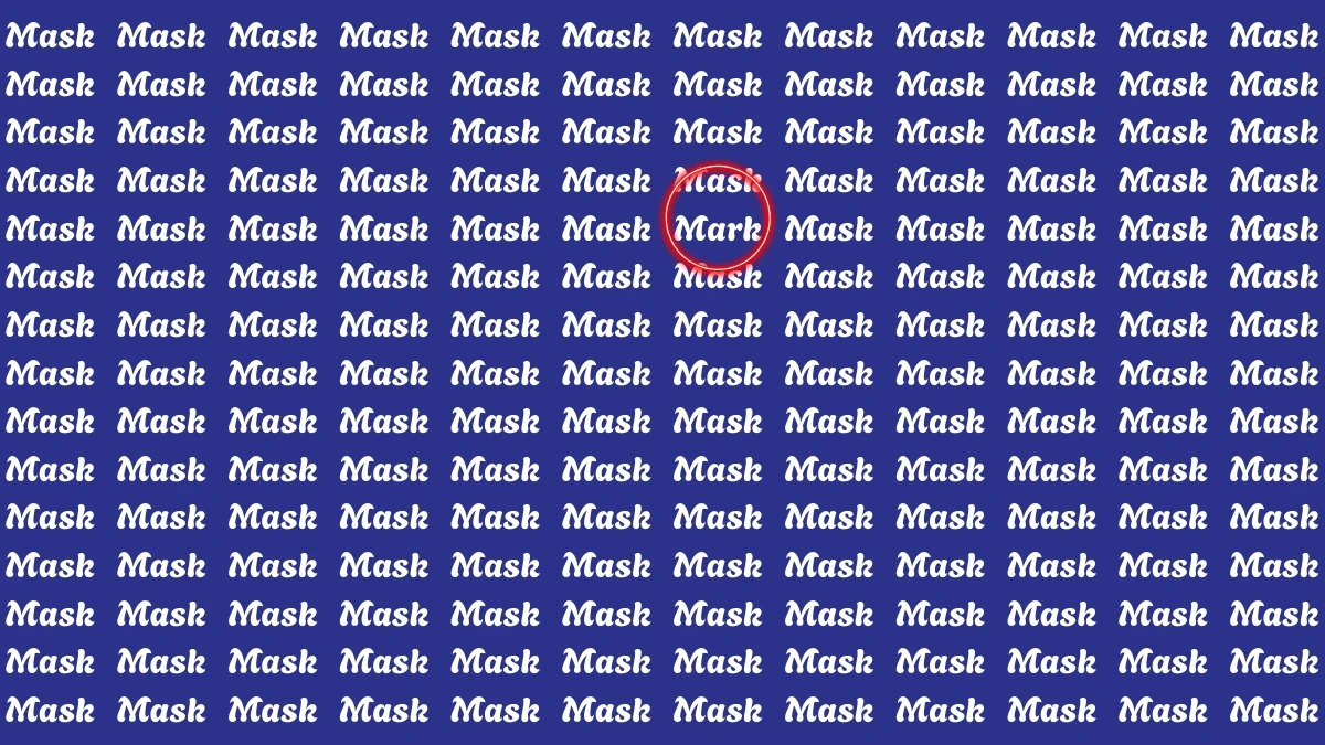 Optical Illusion Eye Test: Within 7 Seconds Spot The Word Mark among Mask