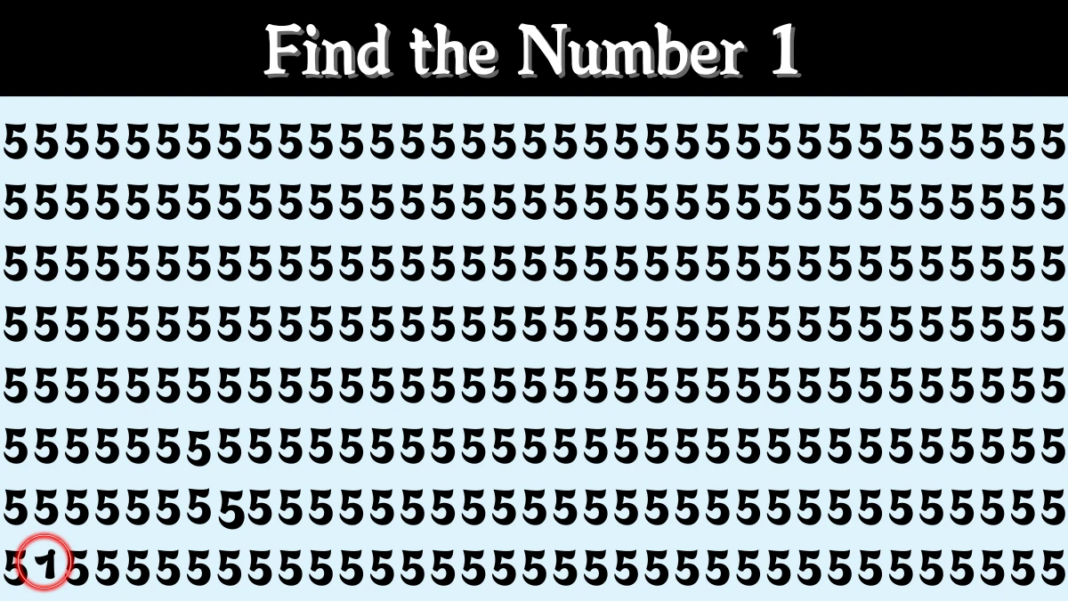 Optical Illusion IQ Test: Are You A Genius? Within 5 Seconds Spot The Number 1 among 5