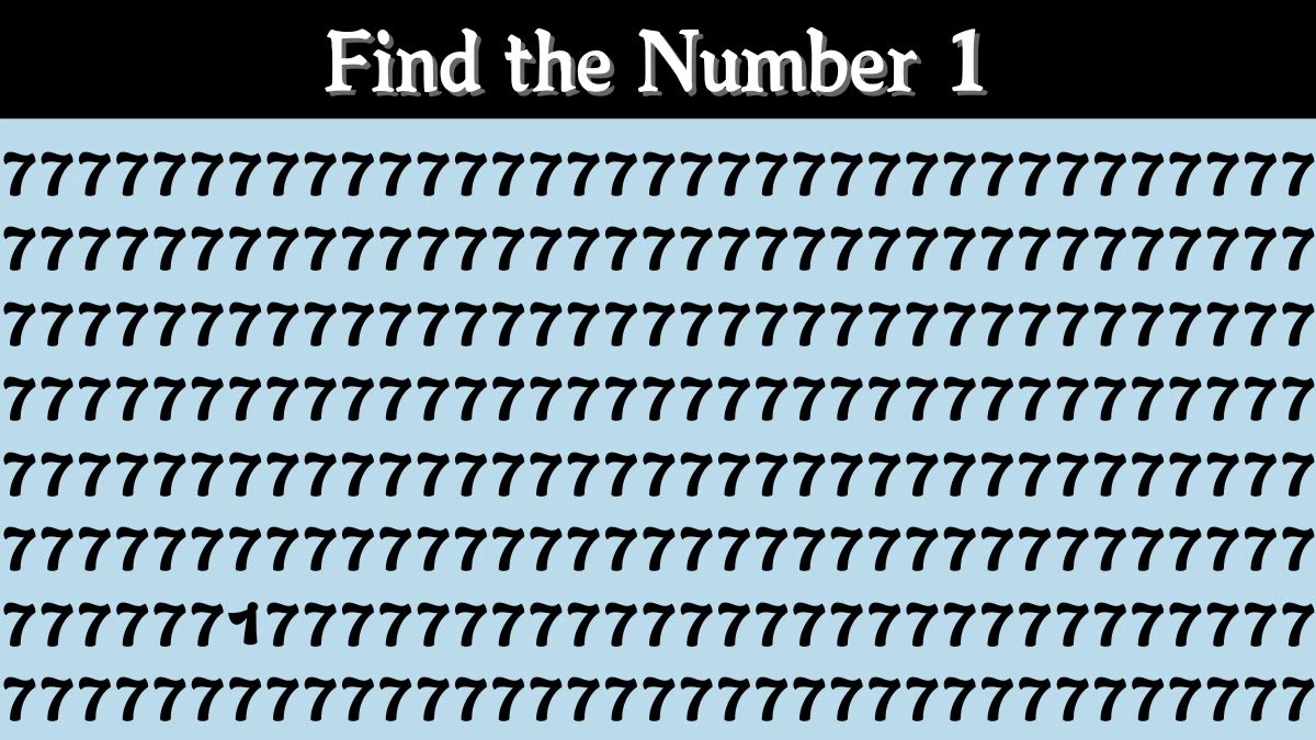 Optical Illusion IQ Test: Are You A Genius? Within 5 Seconds Spot The Number 1 among 7