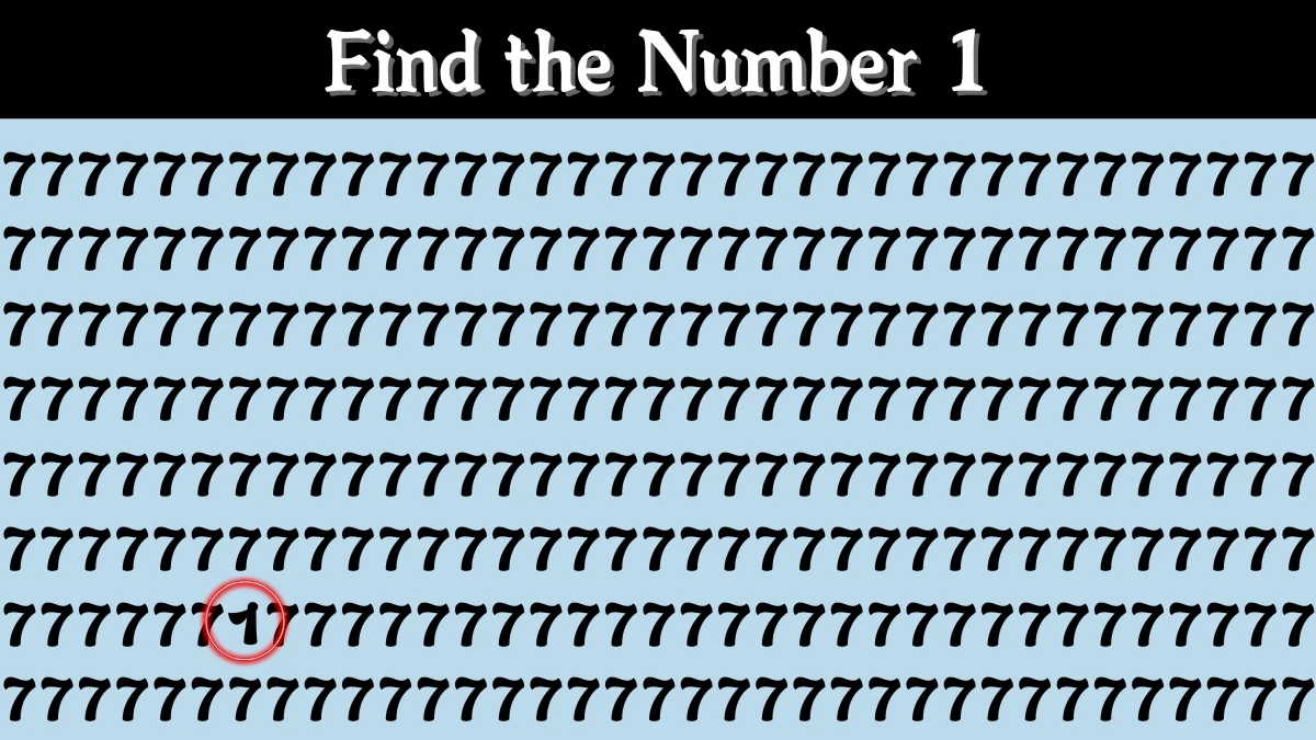 Optical Illusion IQ Test: Are You A Genius? Within 5 Seconds Spot The Number 1 among 7