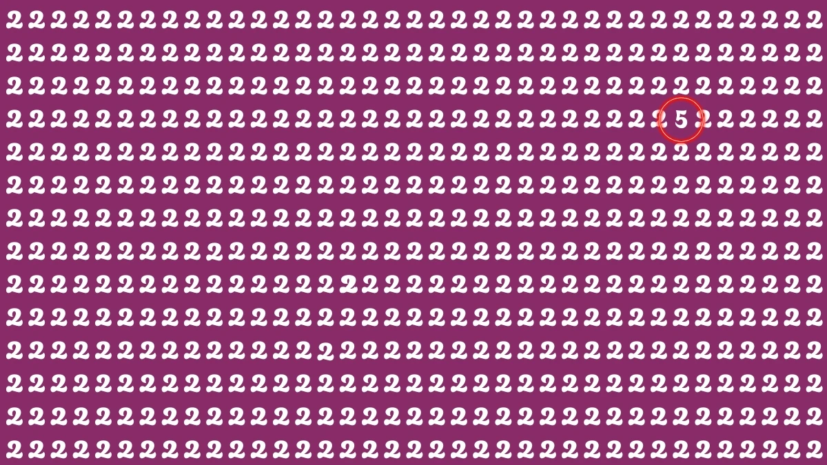 Optical Illusion IQ Test: Are You A Genius? Within 5 Seconds Spot The Number 5 among 2
