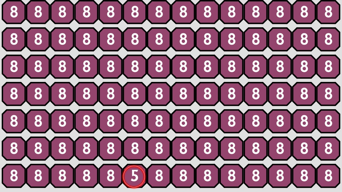 Optical Illusion IQ Test: Are You A Genius? Within 5 Seconds Spot The Number 5 among 8