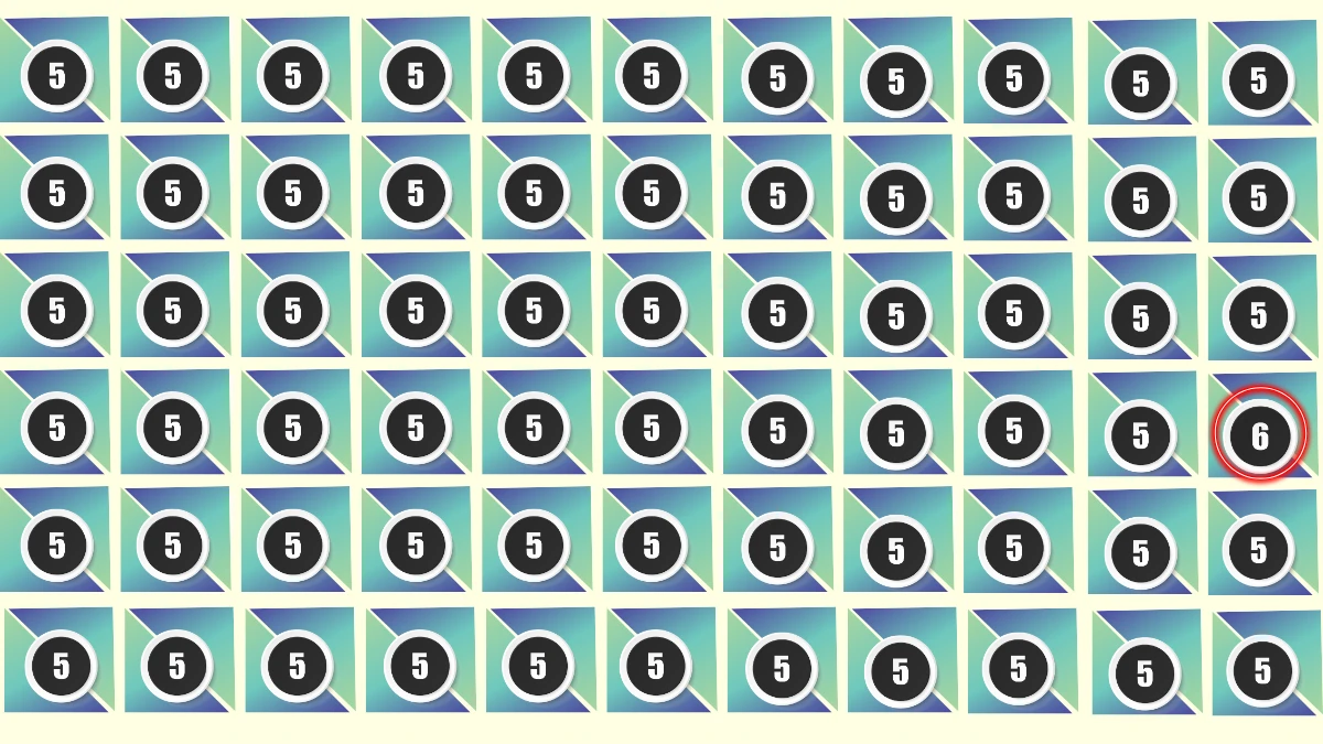 Optical Illusion IQ Test: Are You A Genius? Within 5 Seconds Spot The Number 6 among 5