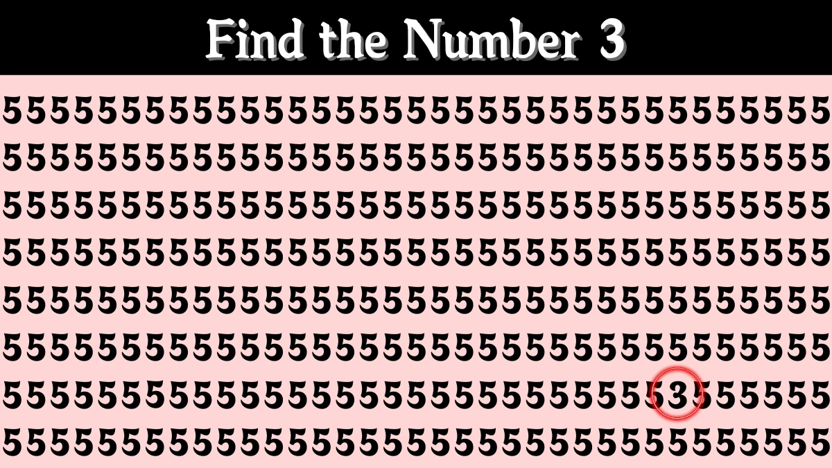 Optical Illusion IQ Test: Are You A Genius? Within 6 Seconds Spot The Number 3 among 5
