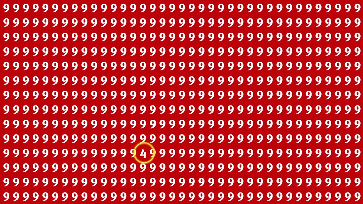 Optical Illusion IQ Test: Are You A Genius? Within 6 Seconds Spot The Number 4 among 9