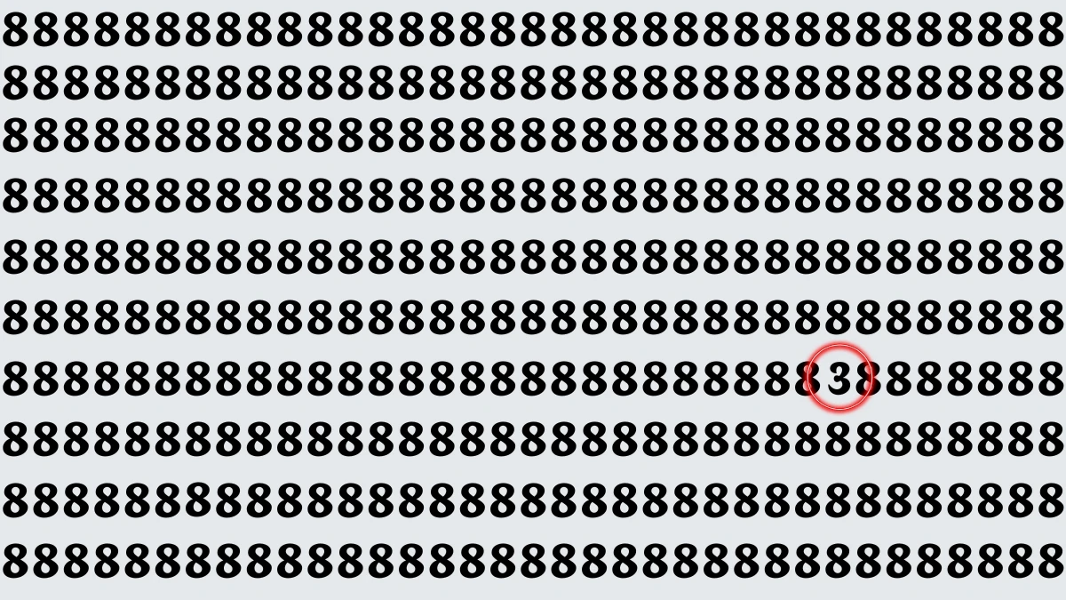 Optical Illusion IQ Test: Are You A Genius? Within 7 Seconds Spot The Number 3 among 8