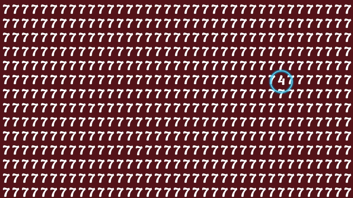 Optical Illusion IQ Test: Are You A Genius? Within 7 Seconds Spot The Number 4 among 7