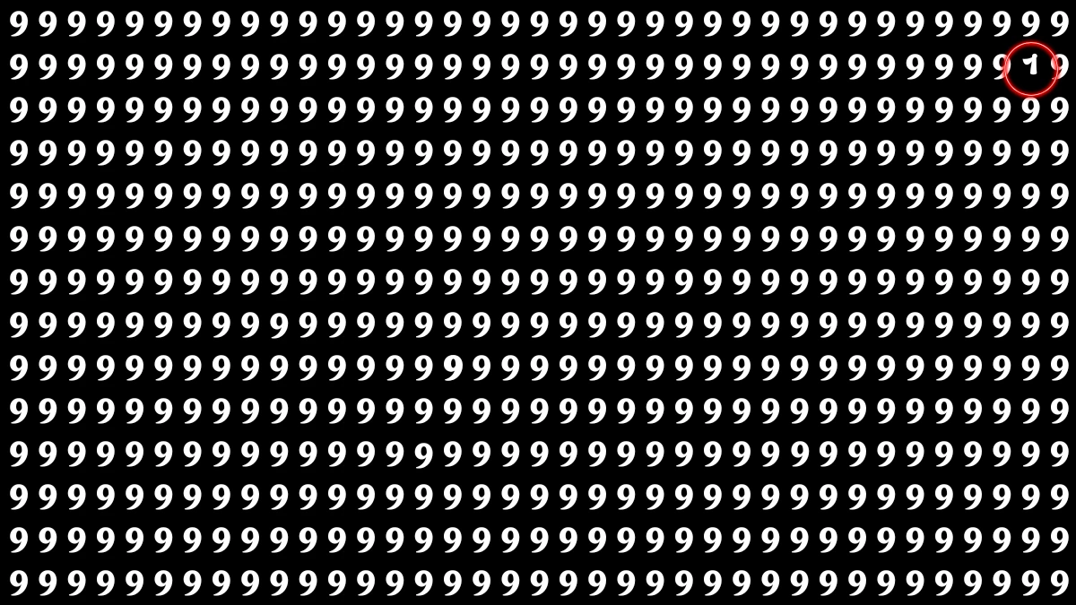 Optical Illusion IQ Test: Are You A Genius? Within 9 Seconds Spot The Number 1 among 9