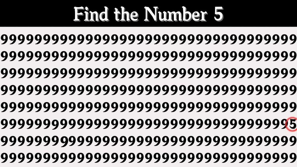 Optical Illusion IQ Test: Are You A Genius? Within 9 Seconds Spot The Number 5 among 9