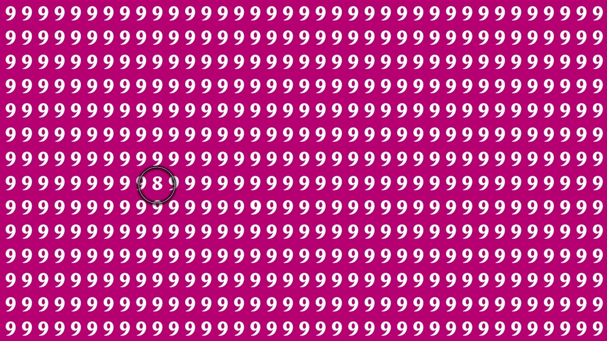 Optical Illusion IQ Test: Are You A Genius? Within 9 Seconds Spot The Number 8 among 9