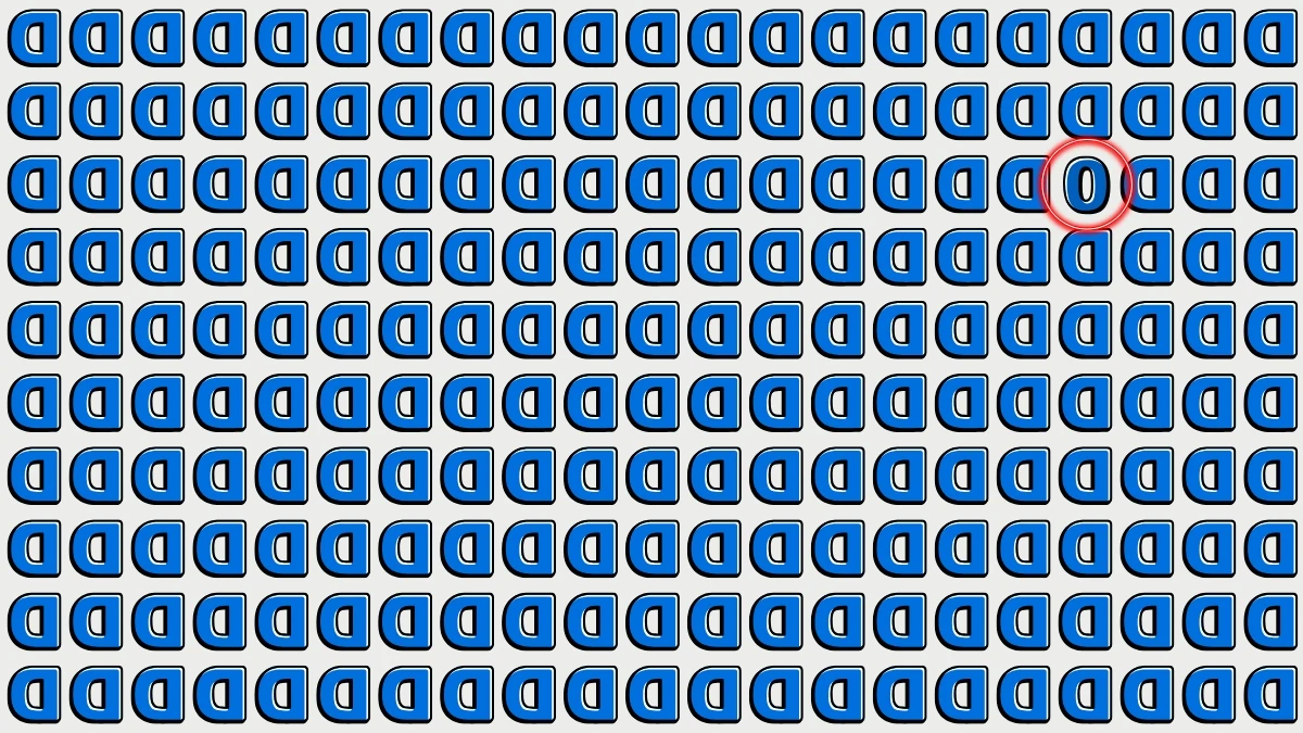 Optical Illusion: Within 5 Seconds Spot The Number 0 among Inverted D