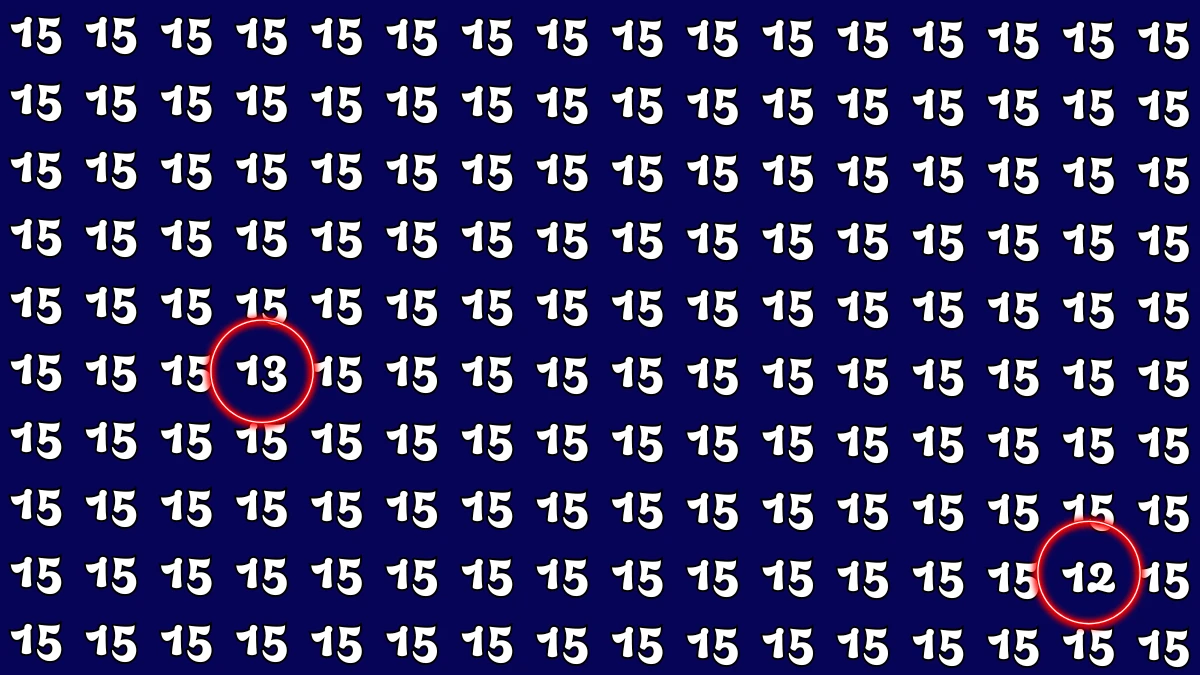 Optical Illusion: Within 5 Seconds Spot The Number 12 and 13 among 15