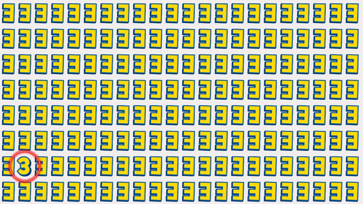 Optical Illusion: Within 5 Seconds Spot The Number 3 among Inverted E