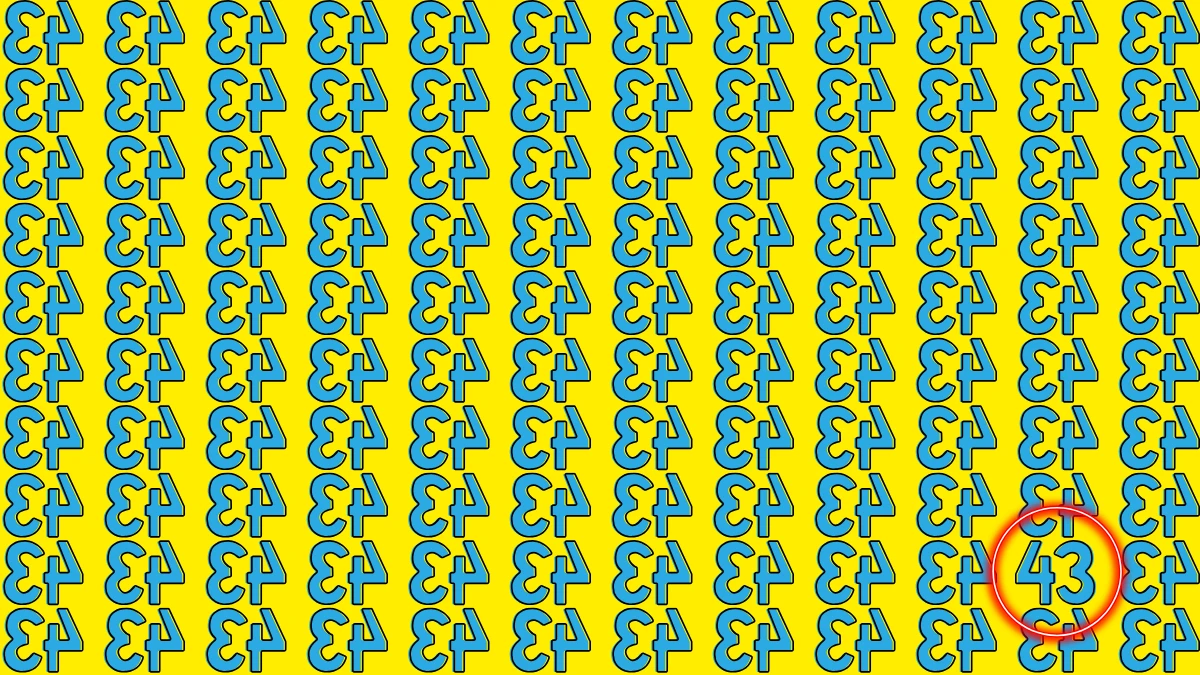 Optical Illusion: Within 5 Seconds Spot The Number 43 among Inverted 43