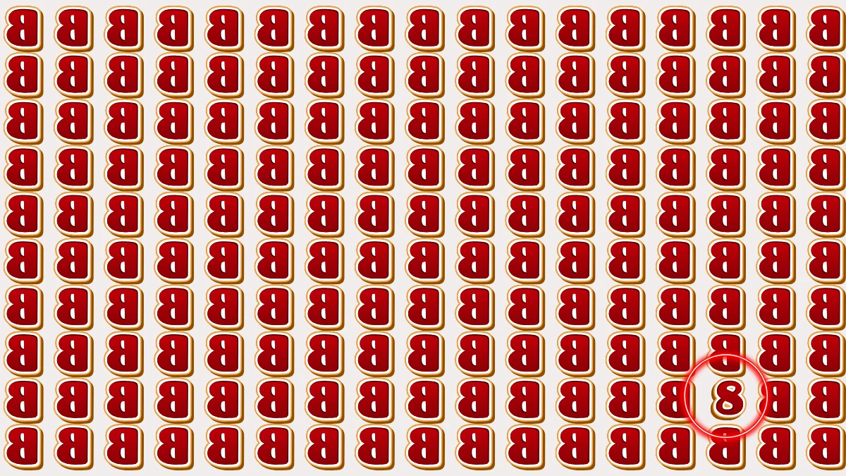 Optical Illusion: Within 5 Seconds Spot The Number 8 among Inverted B