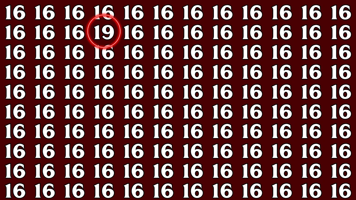 Optical Illusion: Within 6 Seconds Spot The Number 19 among 16
