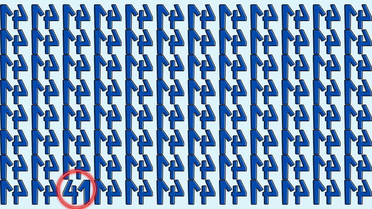 Optical Illusion: Within 6 Seconds Spot The Number 41 among Inverted 41