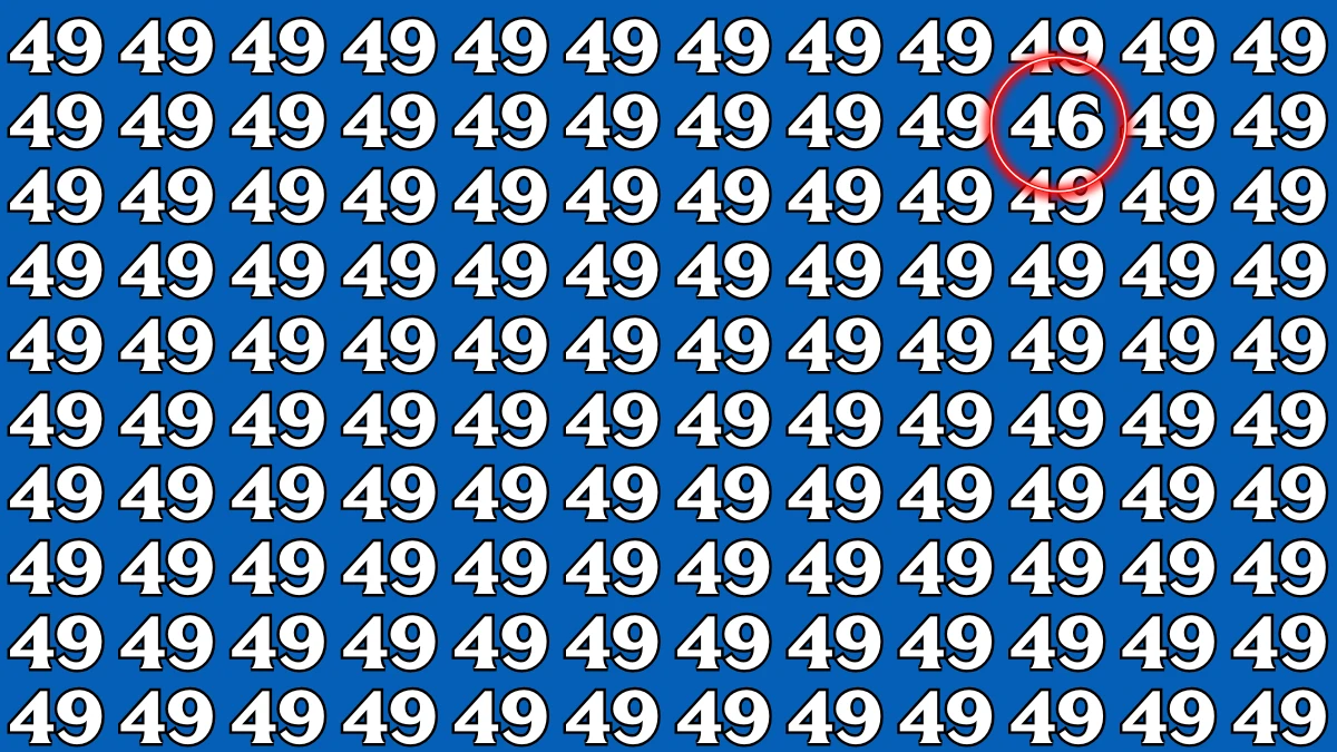 Optical Illusion: Within 6 Seconds Spot The Number 46 among 49