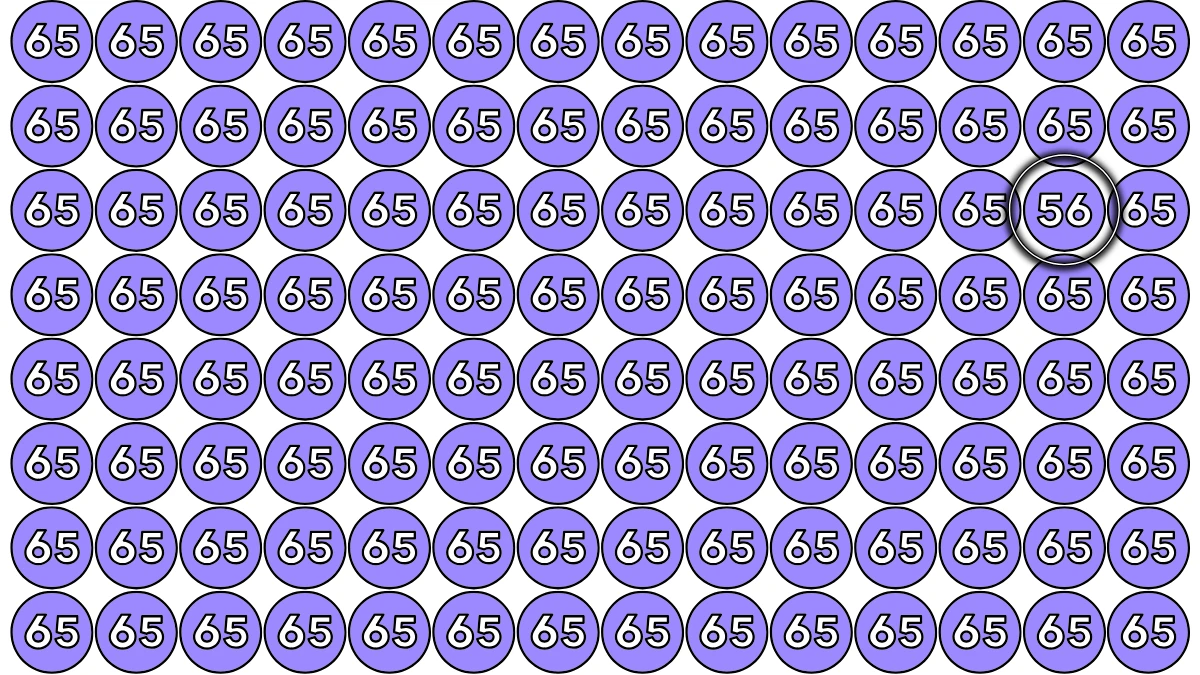 Optical Illusion: Within 6 Seconds Spot The Number 56 among 65