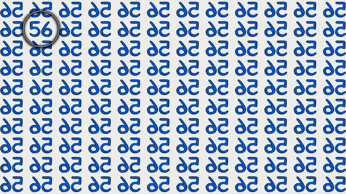 Optical Illusion: Within 6 Seconds Spot The Number 56 among Inverted 56