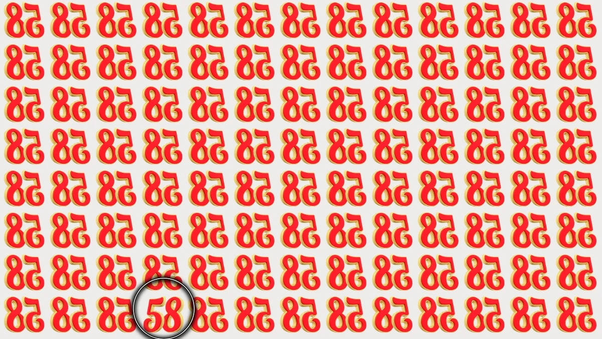 Optical Illusion: Within 6 Seconds Spot The Number 58 among Inverted 58