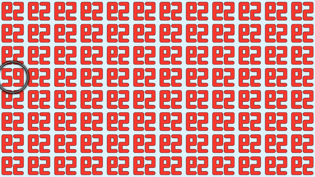Optical Illusion: Within 6 Seconds Spot The Number 59 among Inverted 59