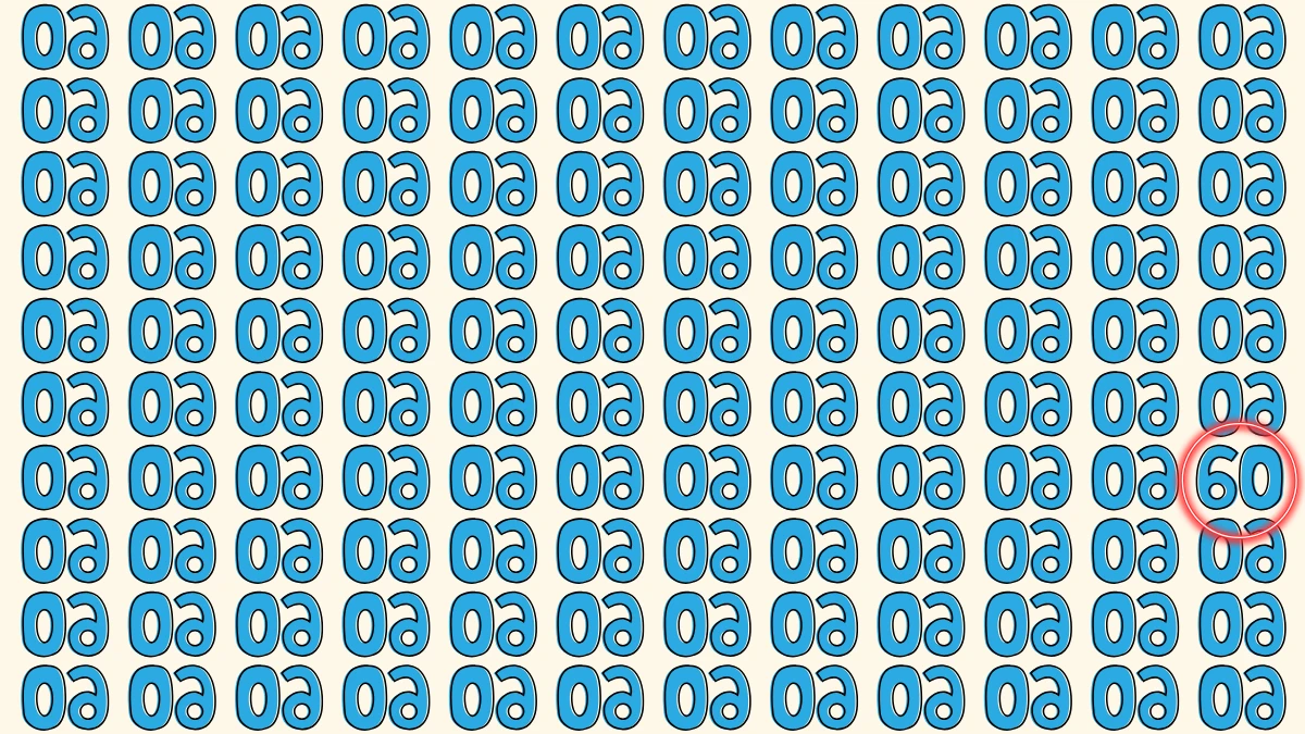 Optical Illusion: Within 6 Seconds Spot The Number 60 among Inverted 60