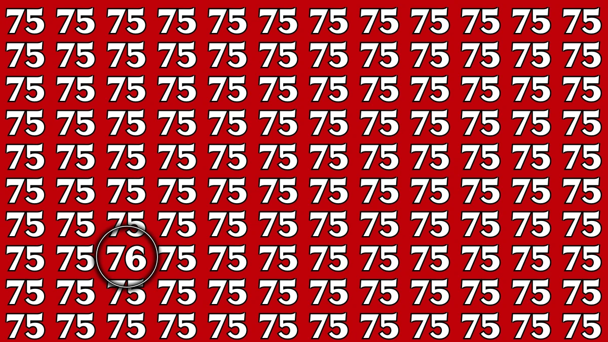 Optical Illusion: Within 6 Seconds Spot The Number 76 among 75